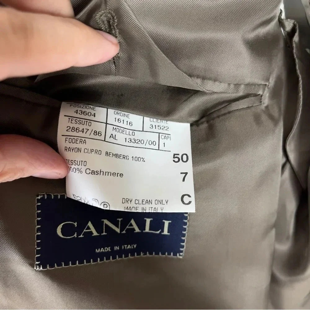 Canali Herringbone Mens Cashmere Blazer 50C - Picture 3 of 16